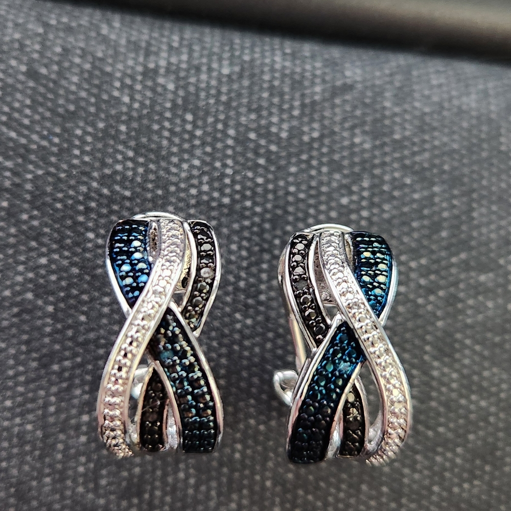 Elegant Silver and Blue Earrings